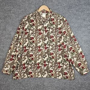 Vintage Koret Paisley‎ & Floral Blouse - Red Roses & Earthy Tones